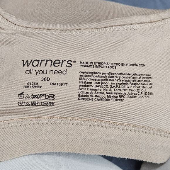 Warners All You Need Wireless 36D Bra Bundle Lot of 4 Comfort Soft - Picture 3 of 7